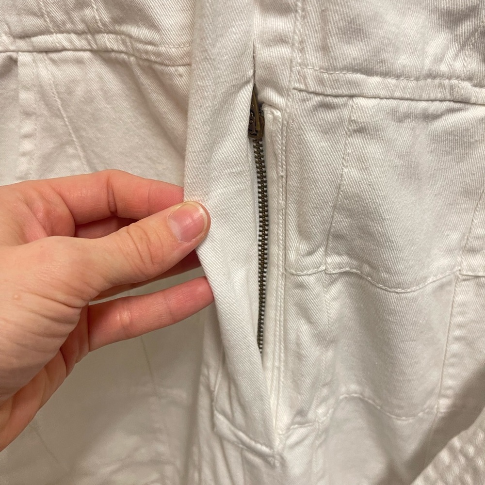 Cleobella White Denim Patchwork Romper - image 6